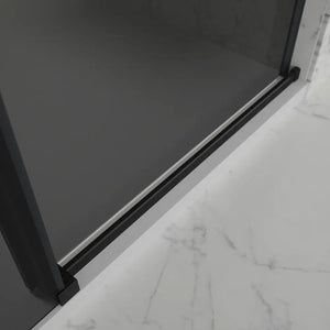 Porta doccia 100cm apertura scorrevole profili nero opaco vetro 8mm fumé h195 | Creta
