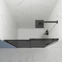 Porta doccia 110cm apertura scorrevole profili nero opaco vetro 8mm fumé h195 | Creta