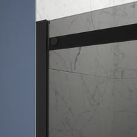 Porta doccia 100cm apertura scorrevole profili nero opaco vetro 8mm fumé h195 | Creta