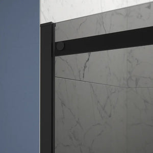 Porta doccia 110cm apertura scorrevole profili nero opaco vetro 8mm fumé h195 | Creta