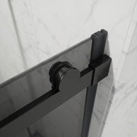 Porta doccia 100cm apertura scorrevole profili nero opaco vetro 8mm fumé h195 | Creta