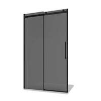 Porta doccia 100cm apertura scorrevole profili nero opaco vetro 8mm fumé h195 | Creta