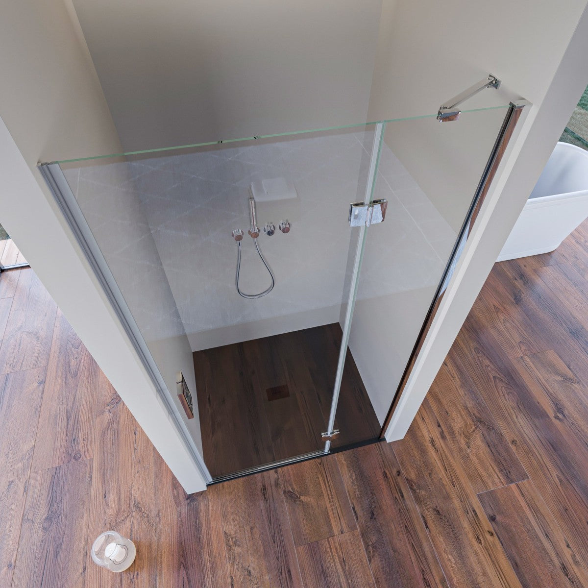 Porta doccia nicchia battente trasparente 8mm h195cm regina, misura 130