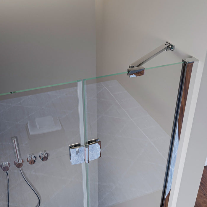 Porta doccia nicchia battente trasparente 8mm h195cm regina, misura 130