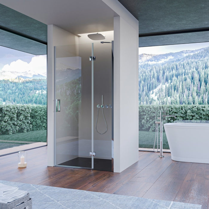 Porta doccia nicchia battente trasparente 8mm h195cm regina, misura 100