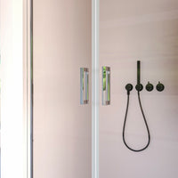 Porta doccia con due ante saloon in cristallo trasparente h195 6mm dobla, misura 80