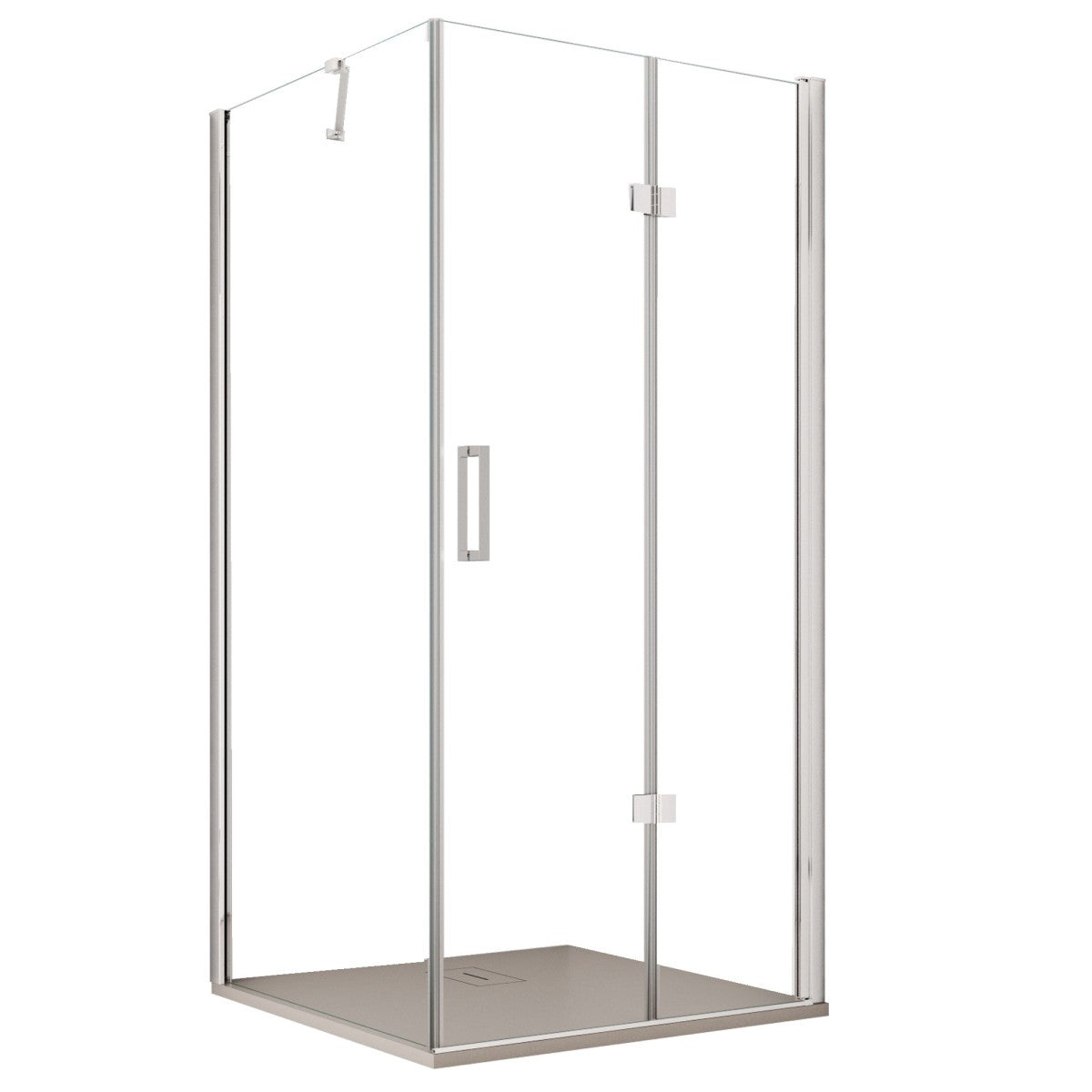 Porta doccia 2 lati porta pieghevole e lato fisso h195cm 6mm rea, misura 75x85