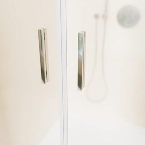 Porta doccia 100cm con apertura saloon profili slim cromati vetro 6mm opaco h190 | Portofino