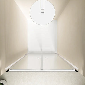 Porta doccia 80cm con apertura saloon profili slim cromati vetro 6mm opaco h190 | Portofino