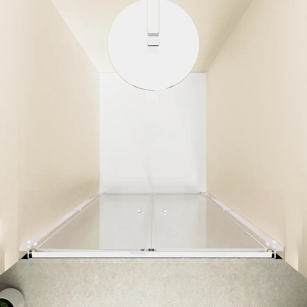 Porta doccia 75cm con apertura saloon profili slim cromati vetro 6mm trasparente h190 | Portofino