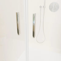 Porta doccia 80cm con apertura saloon profili slim cromati vetro 6mm trasparente h190 | Portofino