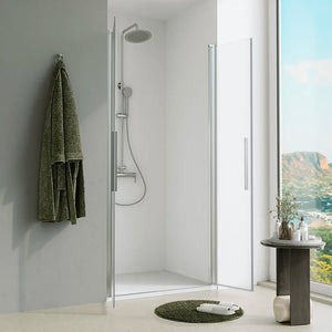 Porta doccia 100cm apertura saloon con profili cromati e vetro da 6mm opaco h195 | Elba