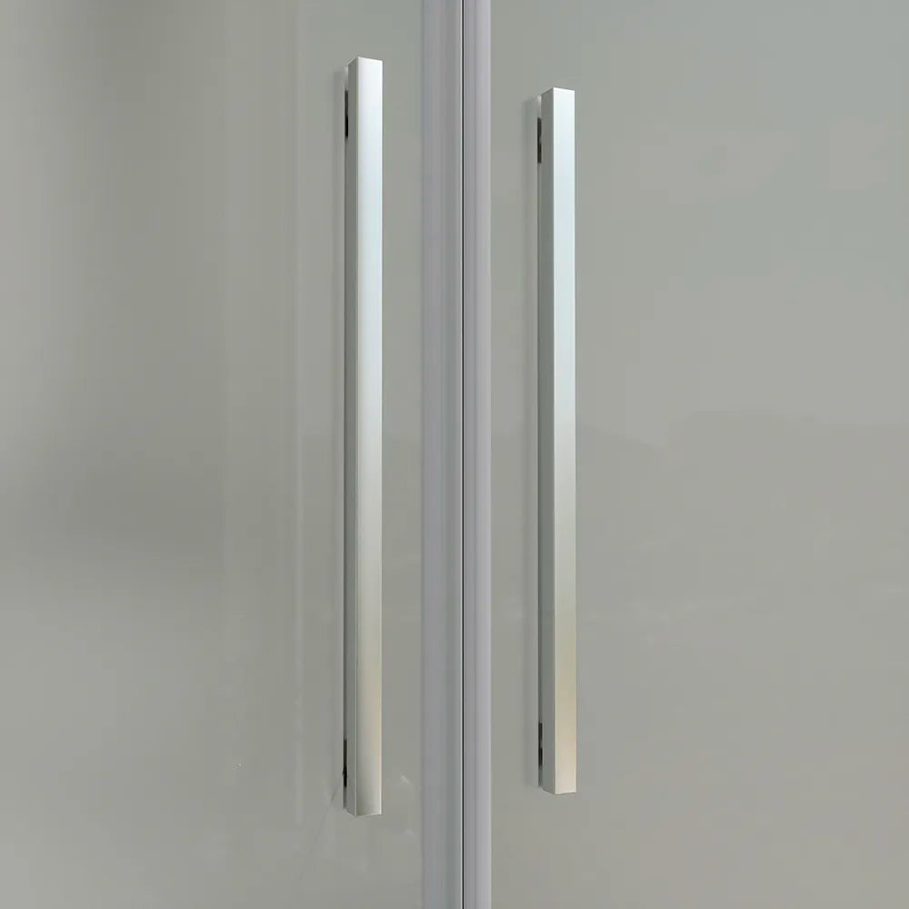 Porta doccia 100cm apertura saloon con profili cromati e vetro da 6mm opaco h195 | Elba