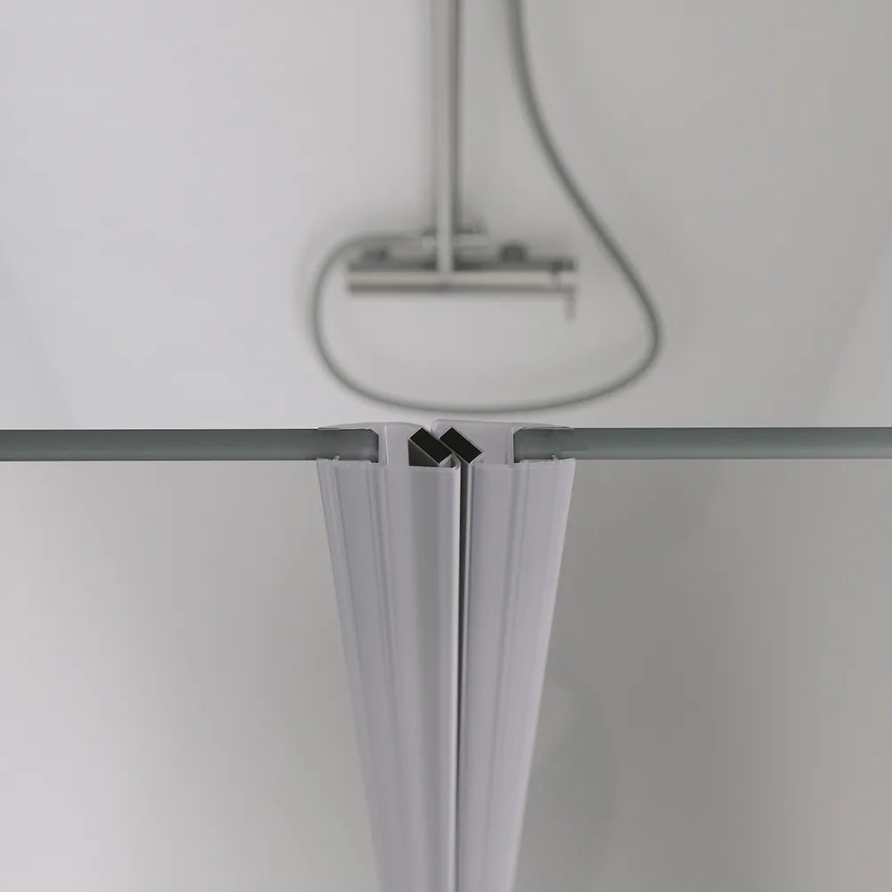 Porta doccia 120cm apertura saloon con profili cromati e vetro da 6mm opaco h195 | Elba