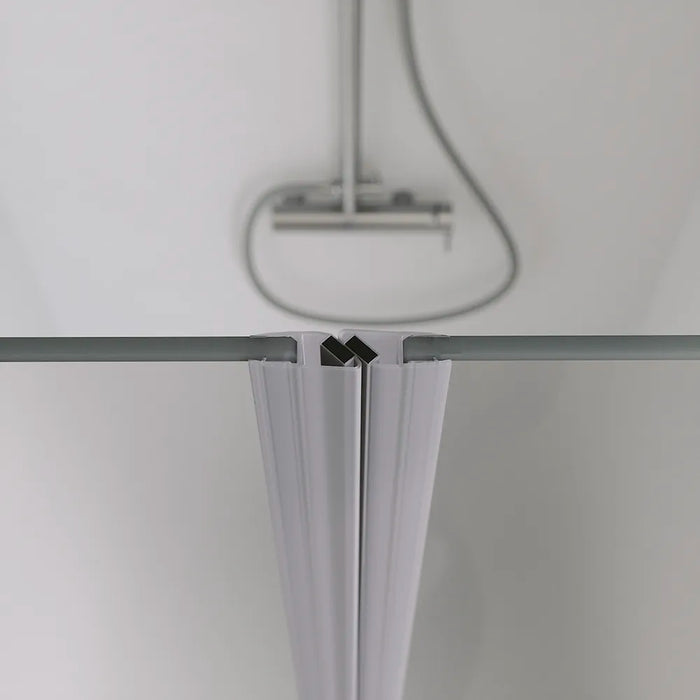 Porta doccia 80cm apertura saloon con profili cromati e vetro da 6mm opaco h195 | Elba