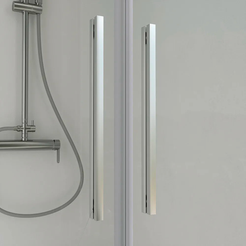Porta doccia 90cm apertura saloon con profili cromati e vetro da 6mm trasparente h195 | Elba