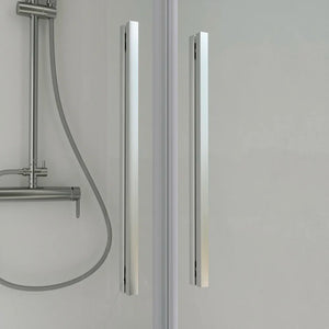 Porta doccia 120cm apertura saloon con profili cromati e vetro da 6mm trasparente h195 | Elba