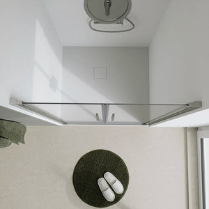 Porta doccia 70cm apertura saloon con profili cromati e vetro da 6mm trasparente h195 | Elba