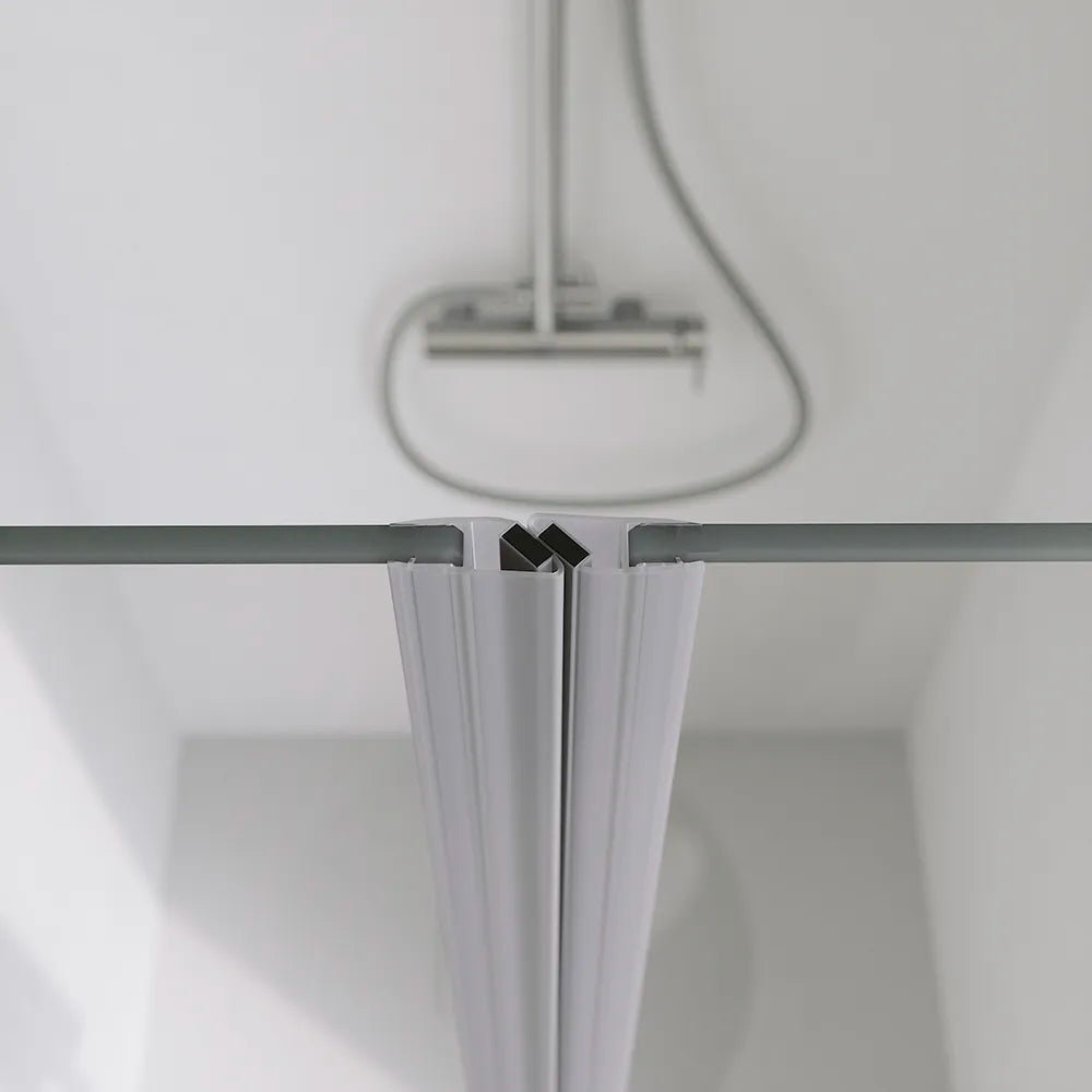 Porta doccia 90cm apertura saloon con profili cromati e vetro da 6mm trasparente h195 | Elba