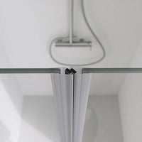 Porta doccia 90cm apertura saloon con profili cromati e vetro da 6mm trasparente h195 | Elba