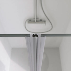 Porta doccia 90cm apertura saloon con profili cromati e vetro da 6mm trasparente h195 | Elba