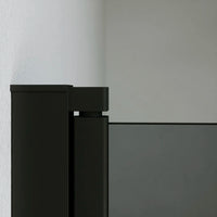 Porta doccia 70cm apertura saloon con profili nero opaco e vetro da 6mm fumè h195 | Elba