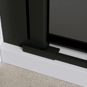 Porta doccia 100cm apertura saloon con profili nero opaco e vetro da 6mm fumè h195 | Elba