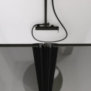 Porta doccia 100cm apertura saloon con profili nero opaco e vetro da 6mm fumè h195 | Elba