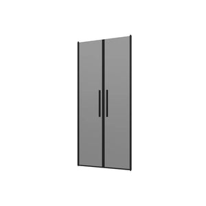 Porta doccia 70cm apertura saloon con profili nero opaco e vetro da 6mm fumè h195 | Elba