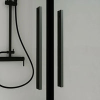 Porta doccia 70cm apertura saloon con profili nero opaco e vetro da 6mm trasparente h195 | Elba