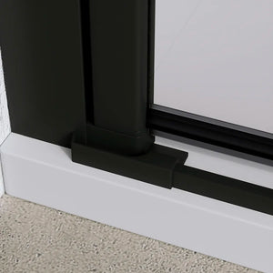 Porta doccia 80cm apertura saloon con profili nero opaco e vetro da 6mm trasparente h195 | Elba