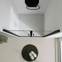 Porta doccia 100cm apertura saloon con profili nero opaco e vetro da 6mm trasparente h195 | Elba