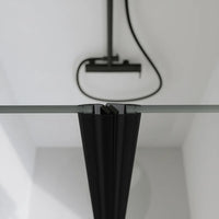 Porta doccia 80cm apertura saloon con profili nero opaco e vetro da 6mm trasparente h195 | Elba