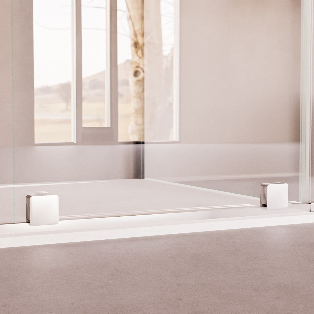 Porta doccia scorrevole 8mm h200 senza profili brenta, misura 140