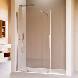 Porta doccia scorrevole 8mm h200 senza profili brenta, misura 140
