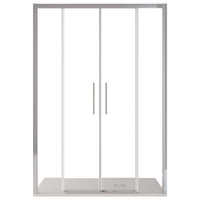 Porta doccia scorrevole ingresso centrale 6mm h195 anticalcare lagoa, misura 140