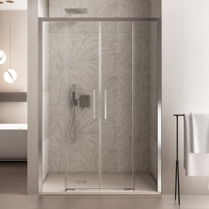 Porta doccia scorrevole ingresso centrale 6mm h195 anticalcare lagoa, misura 140
