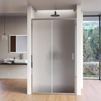Porta doccia apertura scorrevole opaca 6mm h195 agata, misura 124