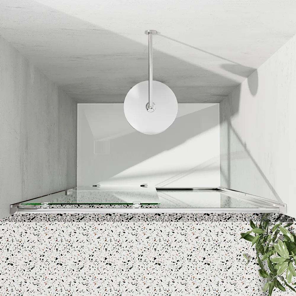 Porta doccia 130cm profili slim cromati vetro 6mm trasparente h190 | Portofino