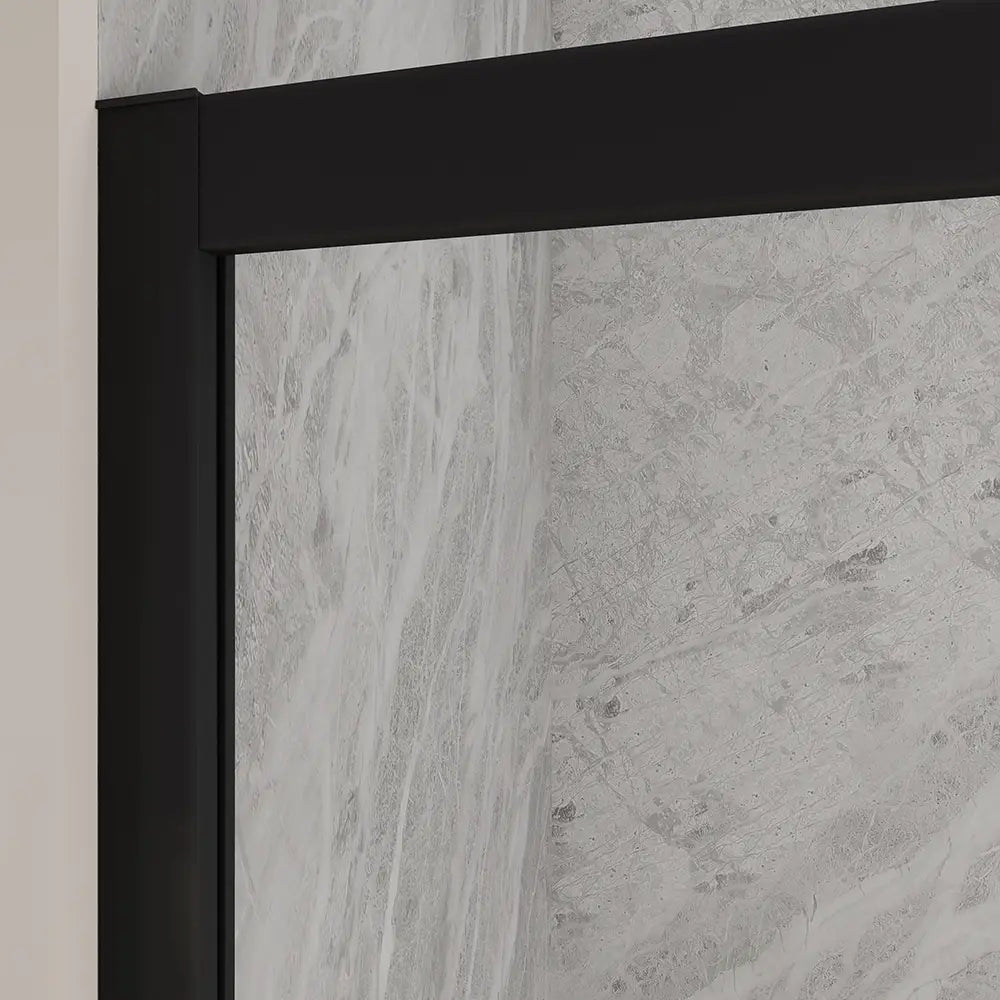 Porta doccia 100 cm scorrevole profili nero opaco vetro 6mm trasparente h190 | Sicily