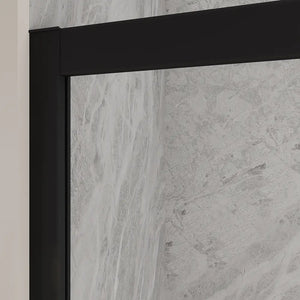 Porta doccia 100 cm scorrevole profili nero opaco vetro 6mm trasparente h190 | Sicily