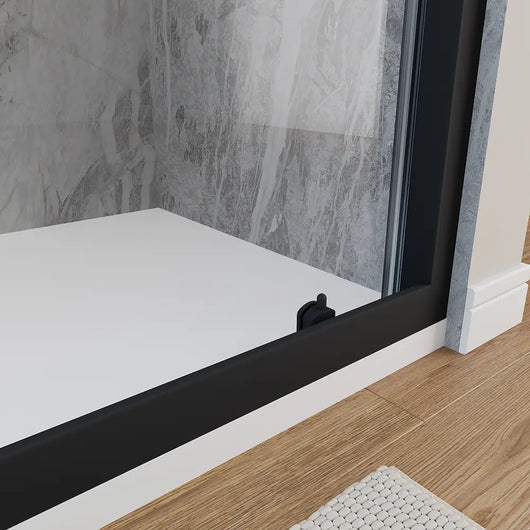 Porta doccia 130 cm scorrevole profili nero opaco vetro 6mm trasparente h190 | Sicily