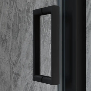 Porta doccia 110 cm scorrevole profili nero opaco vetro 6mm trasparente h190 | Sicily