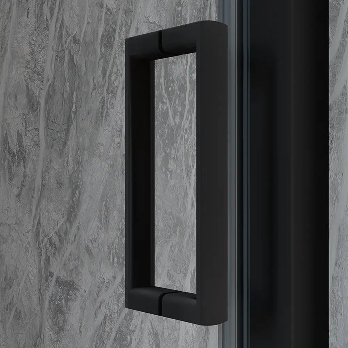 Porta doccia 110 cm scorrevole profili nero opaco vetro 6mm trasparente h190 | Sicily