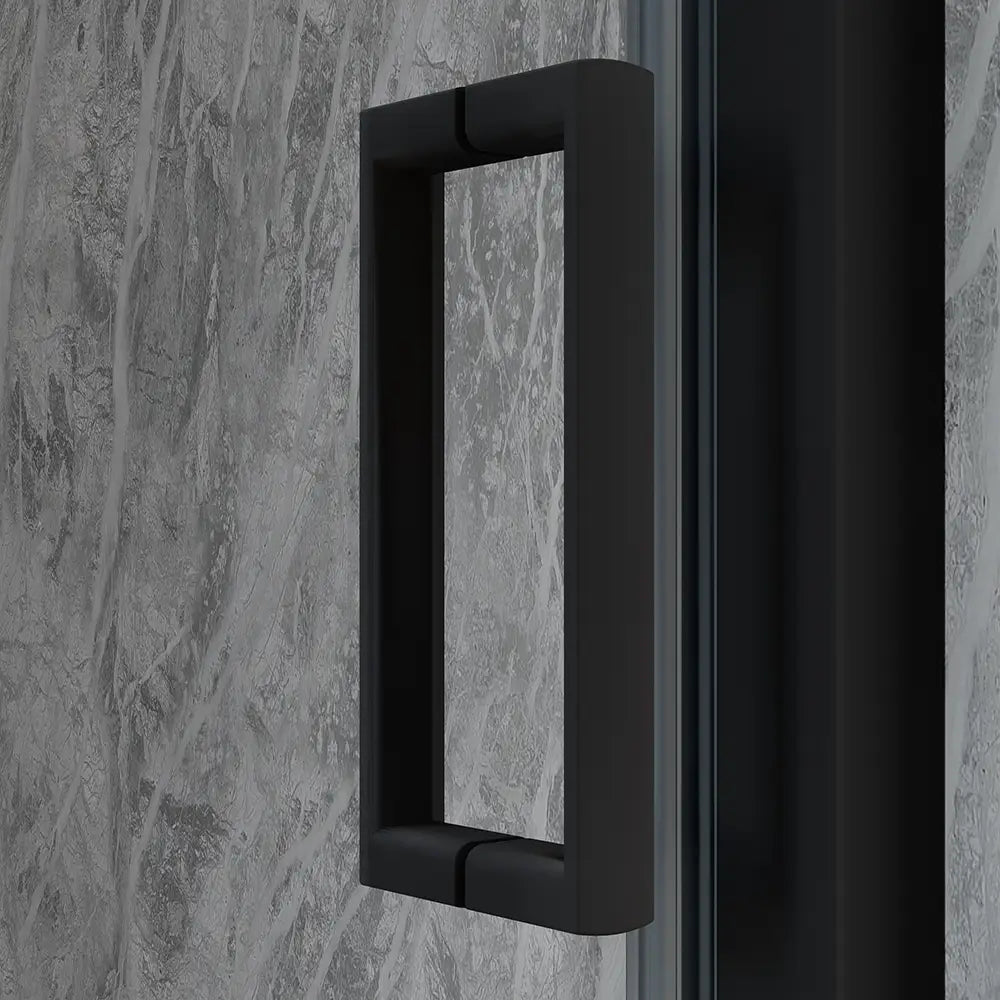 Porta doccia 100 cm scorrevole profili nero opaco vetro 6mm trasparente h190 | Sicily