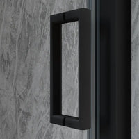 Porta doccia 100 cm scorrevole profili nero opaco vetro 6mm trasparente h190 | Sicily