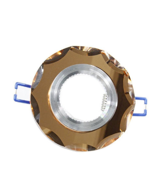 Porta Faretto Ad Incasso In Vetro Effetto Specchio Supporto Faretti Gu10 P6  Marrone       