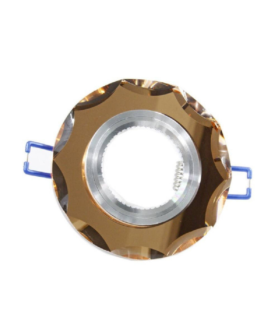 Porta Faretto Ad Incasso In Vetro Effetto Specchio Supporto Faretti Gu10 P6  Marrone       