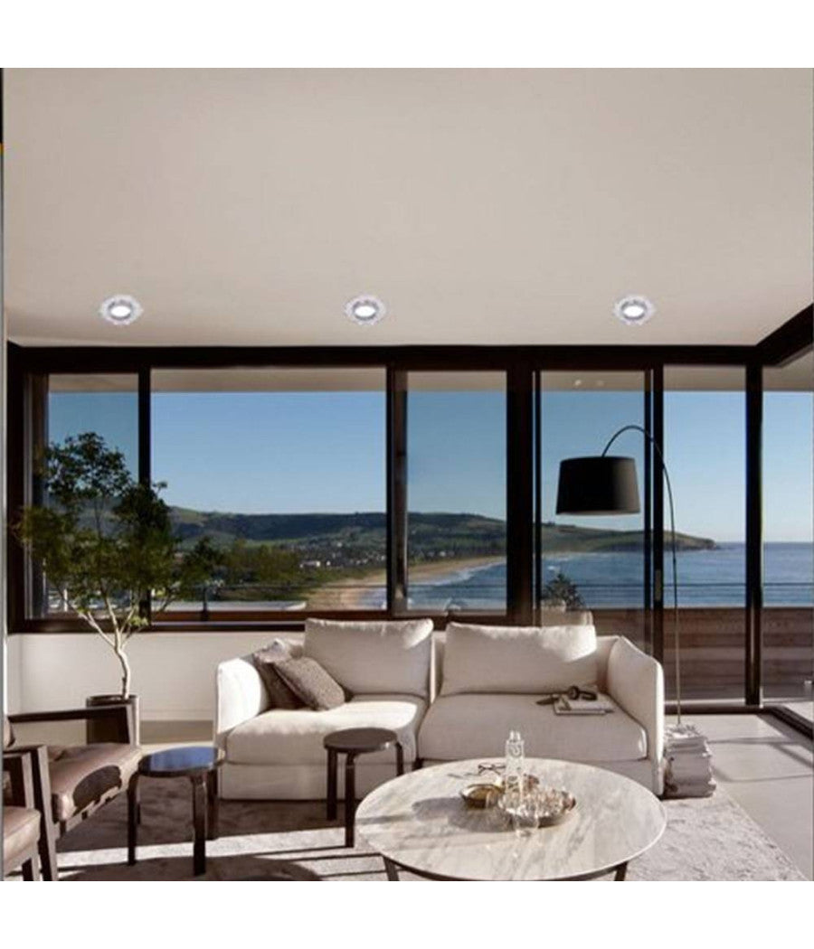 Porta Faretto Ad Incasso In Vetro Effetto Specchio Supporto Faretti Gu10 P6  Argento       