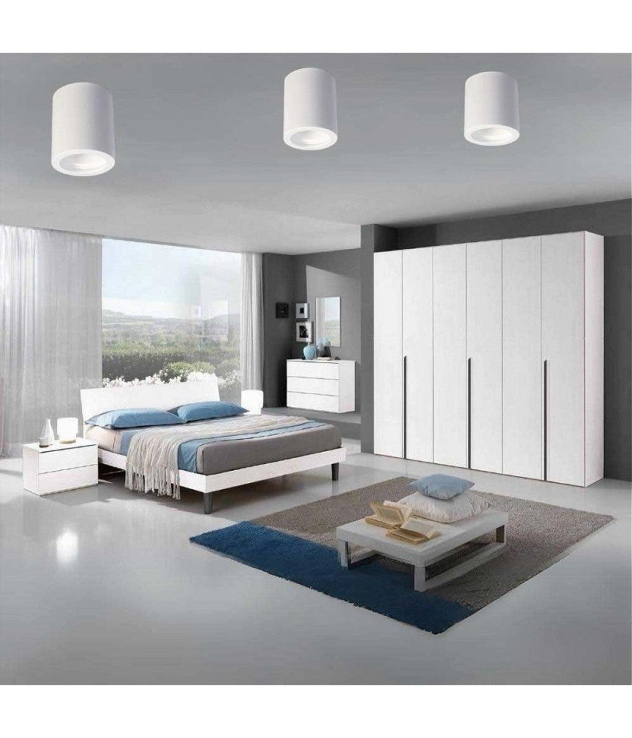 Porta Faretto Applique Da Soffitto In Gesso Verniciabile Cilindro Gu10 Gs-c140-t         